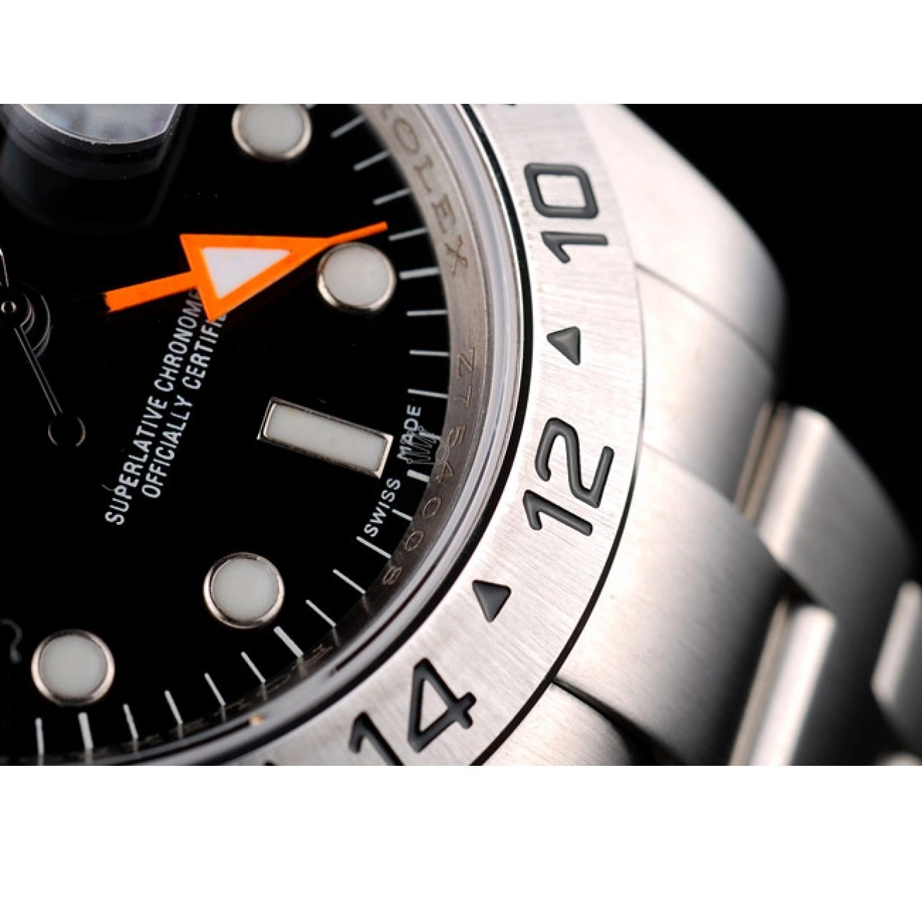 Aaa replica watch Steel Rolex Stainless Explorer Bezel Dial Black Watch 0807